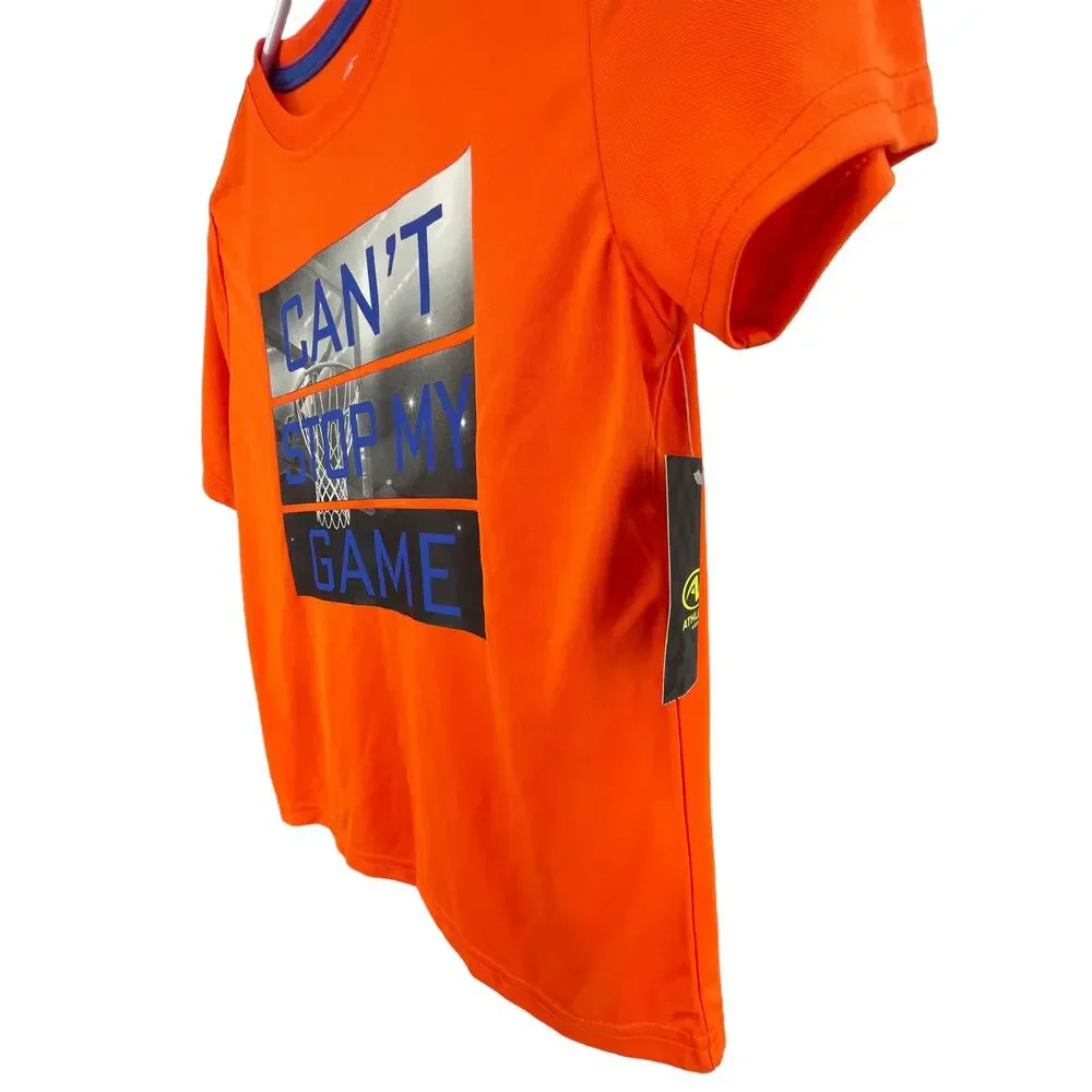 NWT Athletic Works Orange Short Sleeve Graphic T-Shirt Youth Size Large 10-12